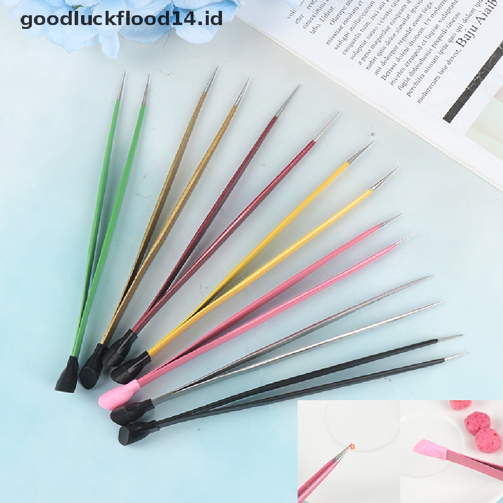 [OOID] 1Pc 2 Heads Straight Nail Tweezers With Silicone Pressing Head Metal Nails Tools ID