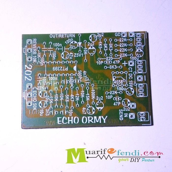 TERBARU PCB ECHO ECO EFFECT EFEK DIGITAL PT2399 REVERB MIC MIXER SEND RETURN TERLARIS