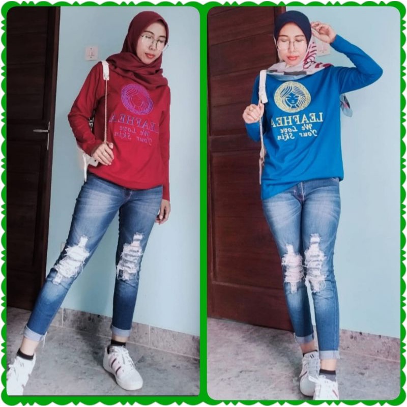 Ready Kaos LEAFhEA Bordir