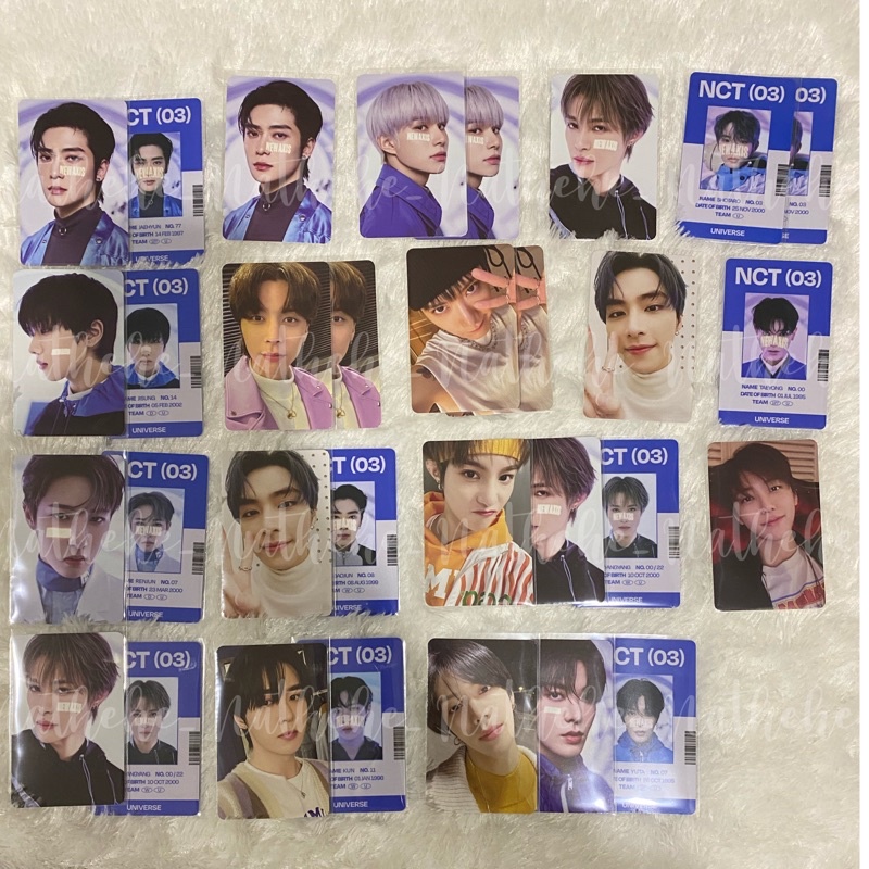 [Ready Stock] ID Card + Photocard Set MD Universe Trading Card Renjun Kun Yuta Doyoung Jisung Ten Ju