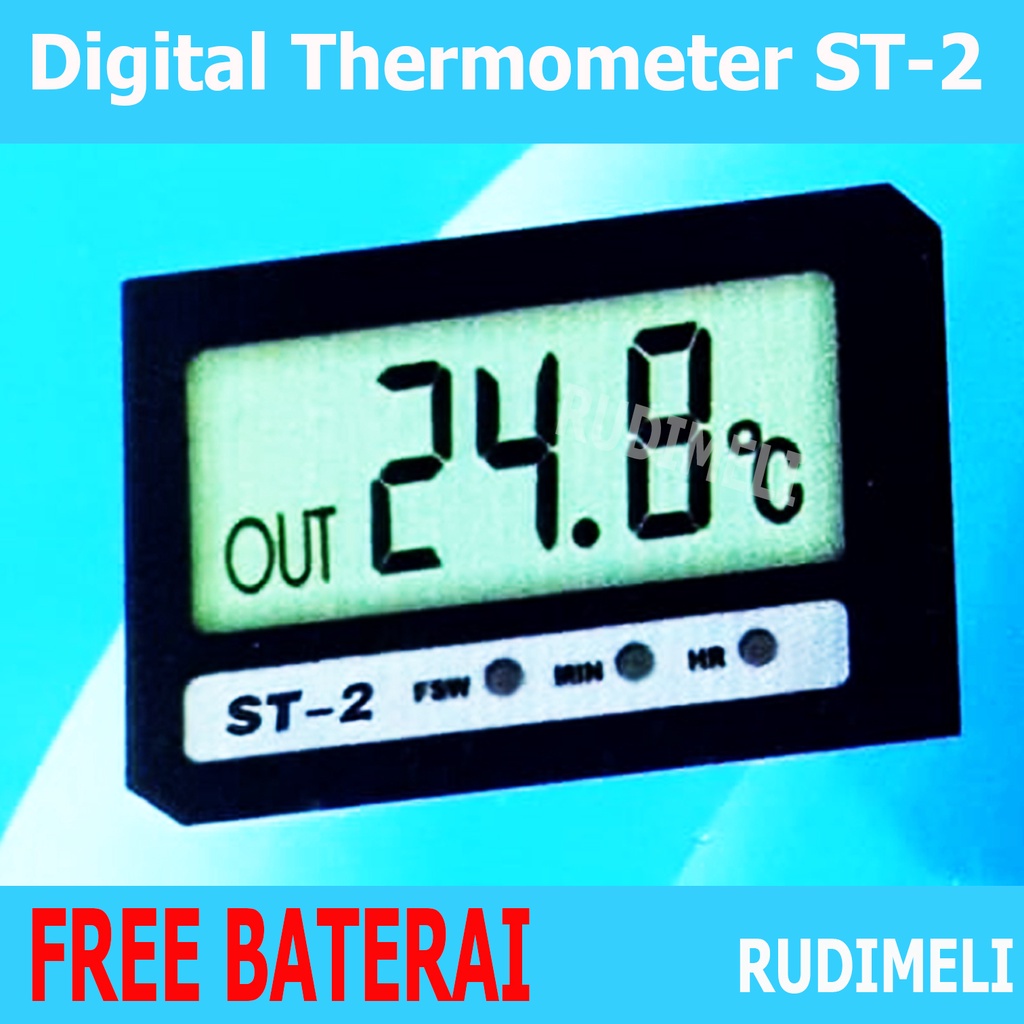 Thermometer Digital Ruangan Mobil Kulkas AC  Sensor pengukur suhu  ST 2