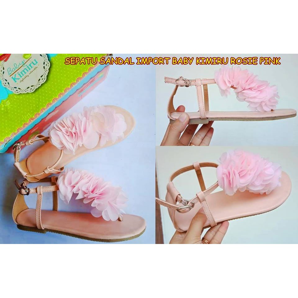 SEPATU SANDAL IMPORT BABY KIMIRU ROSIE PINK FLAT SHOES