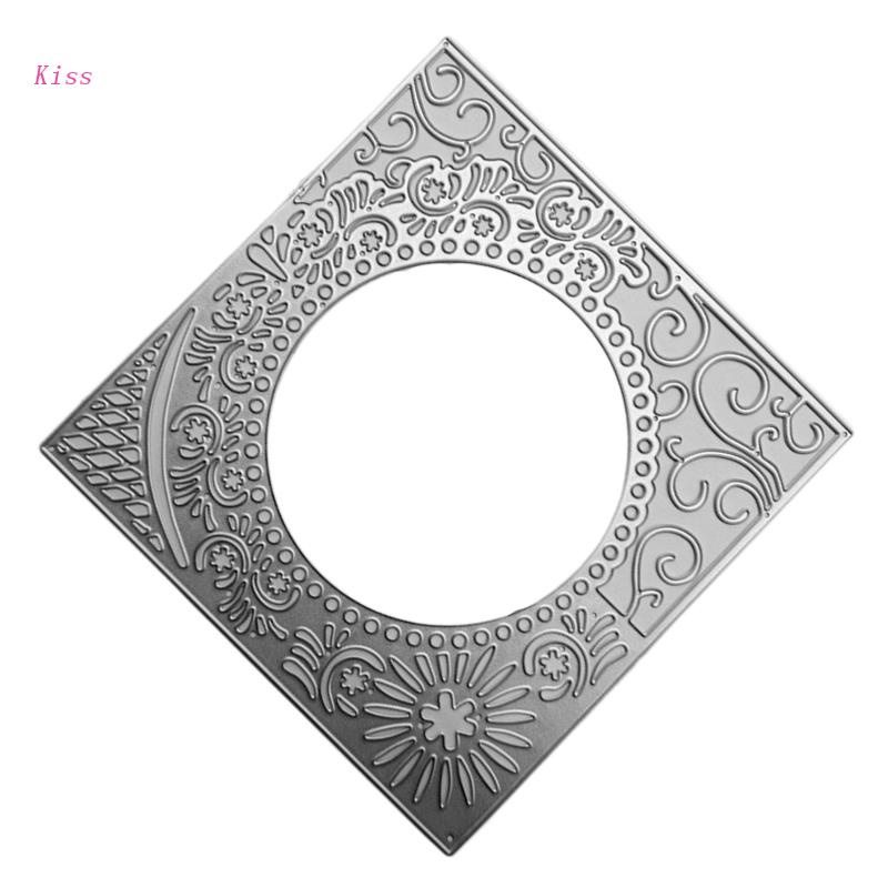 Cetakan Stensil Cutting Dies Motif Persegi Makrame Bahan Metal Untuk Scrapbook / Craft DIY