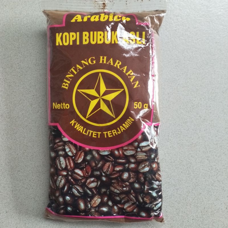 

Cuci Gudang Kopi Bubuk Arabica Bintang Harapan Asli Palu 50gr