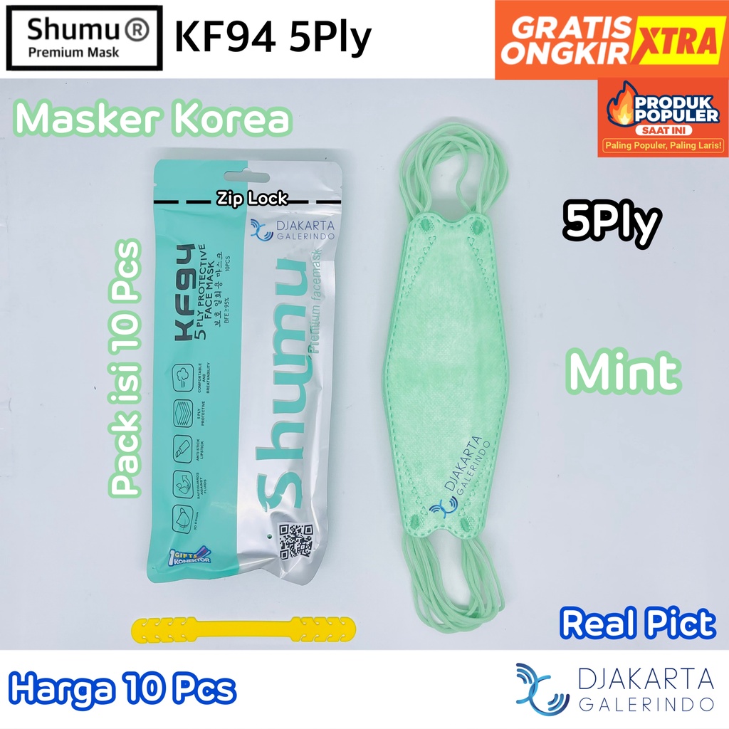 Masker SHUMU KF94 5Ply Original KEMENKES isi 10pcs