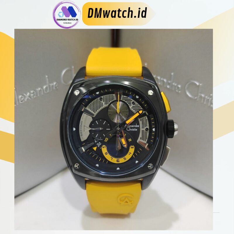 ORIGINAL Jam Tangan Pria Alexandre Christie AC 6591 / AC6591 Garansi Resmi 1 Tahun, Rubber