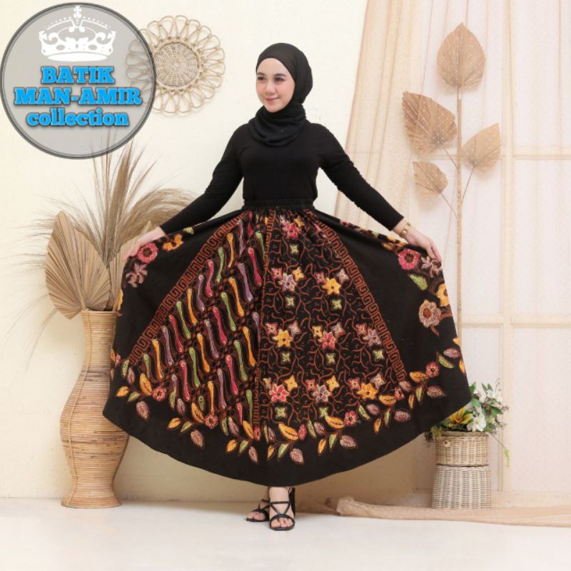 ROK BATIK PAYUNG CAP  SOGAN JUMBO PANJANG LEBAR BAWAHAN DEWASA