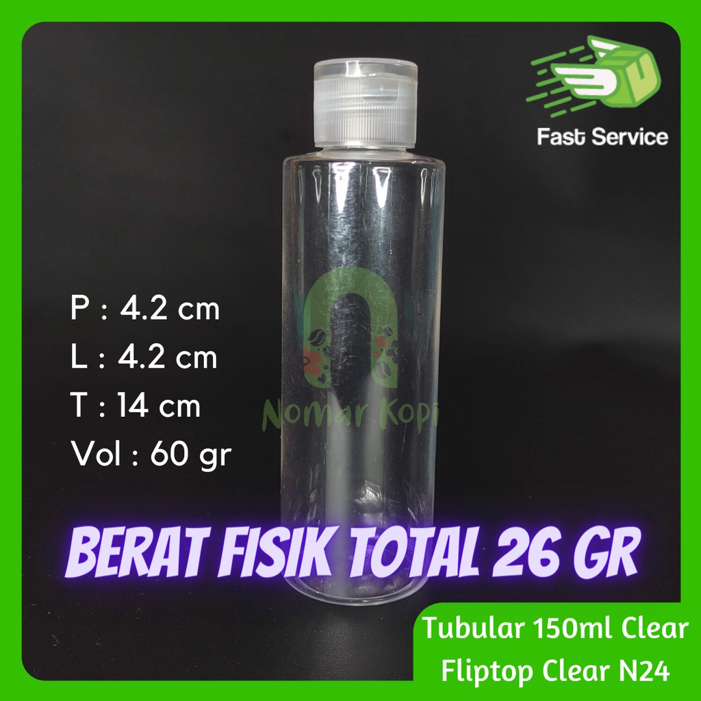 Botol 150ml Tabular Clear Fliptop