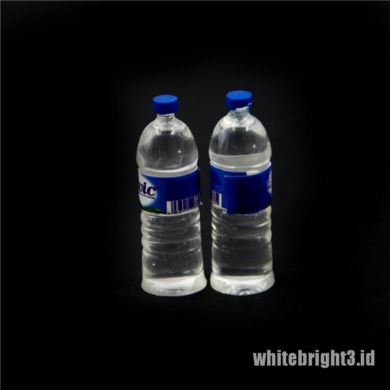 (white3) 2pcs Miniatur Botol Air Minum Skala 1: 12 Untuk Aksesoris Rumah Boneka