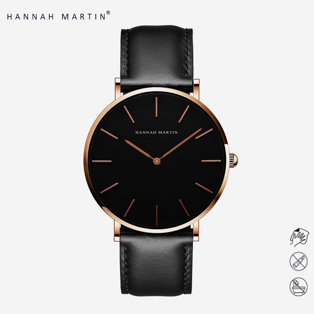 HANNAH MARTIN Jam Tangan Pria Sangat tipis 100 Original korea