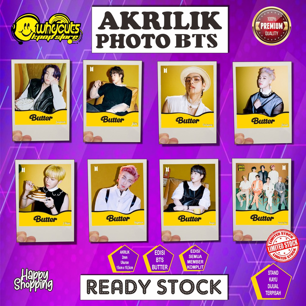 [BACA DESKRIPSI PRODUK]AKRILIK PHOTO EDISI BTS BUTTER  ( READY STOK )