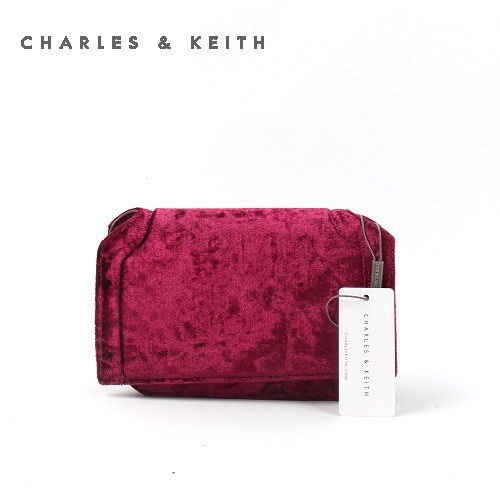TAS SELEMPANG WANITA CHARLES & KEITH CLUTCH CNK-4348 PURPLE ORIGINAL IMPORT BATAM TERMURAH