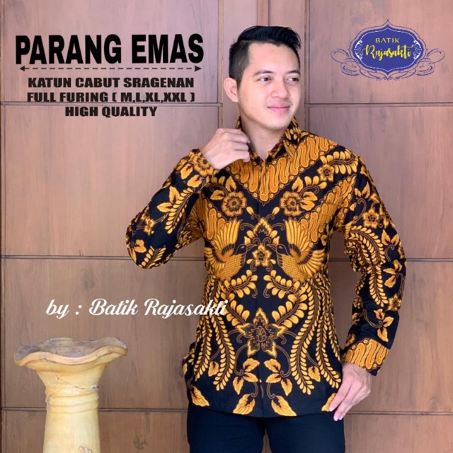 Batik Pria PARANG EMAS Katun Halus Full Furing Termurah