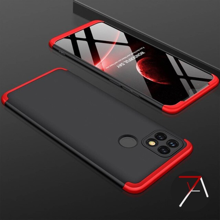 Premium Slim Case Oppo A16E GKK Armor 360 Full Slim Back Matte Cover  Casing - Hitam-Merah Casing Co