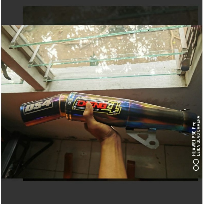 KNALPOT DAENGSAI4 GP WARIOR BIG CONE HALF BLUE PIPE MOTORCYCLE
