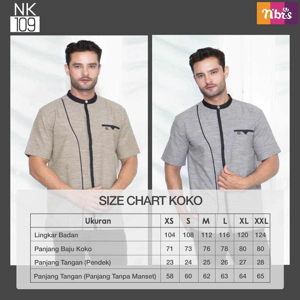 Nibras Koko NK 109 Kemeja Polos Bahan Intaramis Mix Toyobo Atasan Pria Muslim Casual