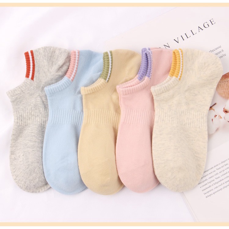 BEST SELLER!! Kaos Kaki Warna Pendek Wanita Korea Soft Color Cotton Sock