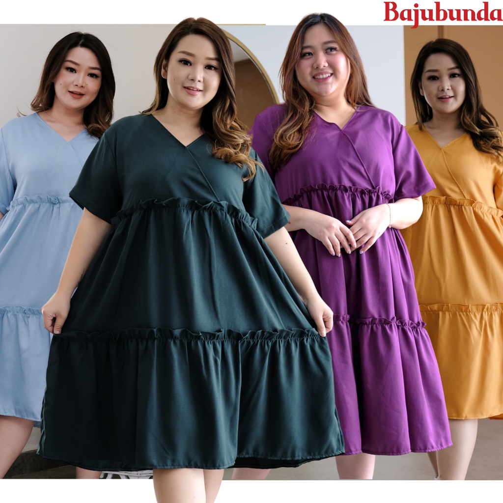 LD 120 DRESS JUMBO BAJU BIG SIZE BAJU WANITA KHLOE