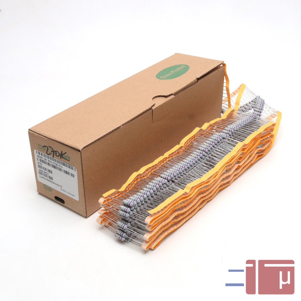 x10 Resistor 270K 1W Metal Oxide 5% Taiwan Kaki Tembaga