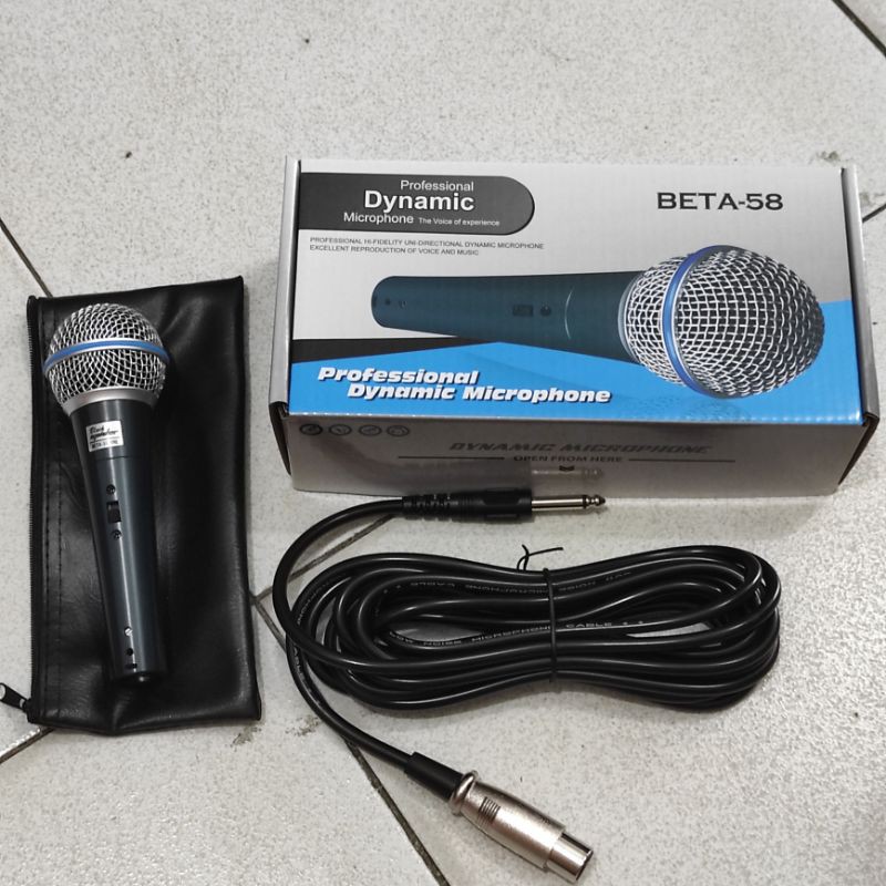 MIC Kabel BLACK SPIDER Beta 58 KRE / Mikrofon Karaoke Berkualitas