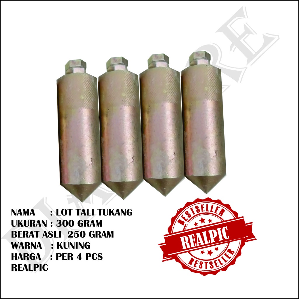 4 pcs elot lot  tali tukang 300 gram kuningan istimewa  unting unting bandul alat tukang alat ukur