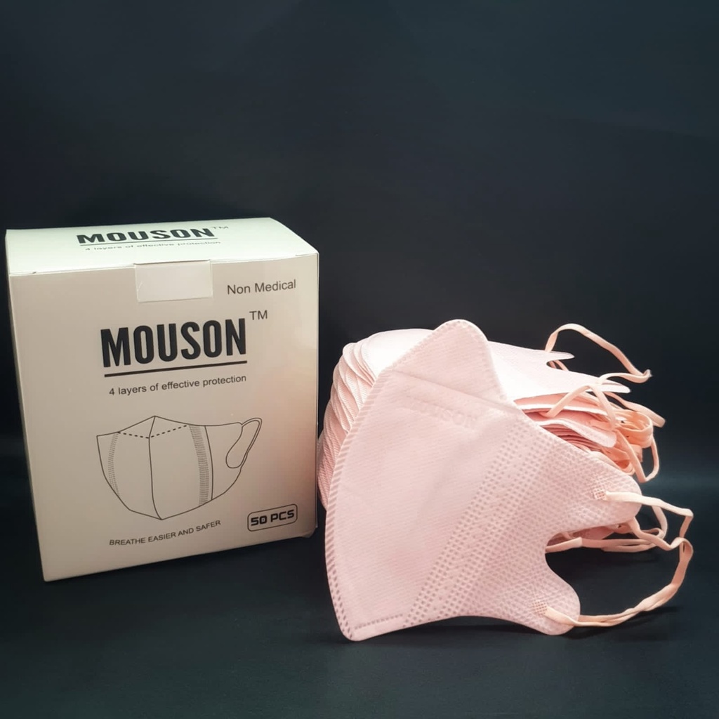 Masker Duckbill Mouson 4ply EMBOSS Earloop Disposable Facemask 50pcs