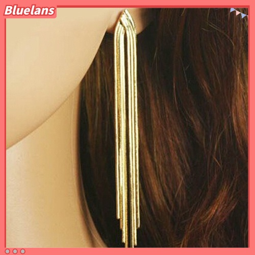 Bluelans Anting Tusuk Gantung Wanita Desain Rantai Ularrumbai Untuk Pesta Cocktailpernikahan