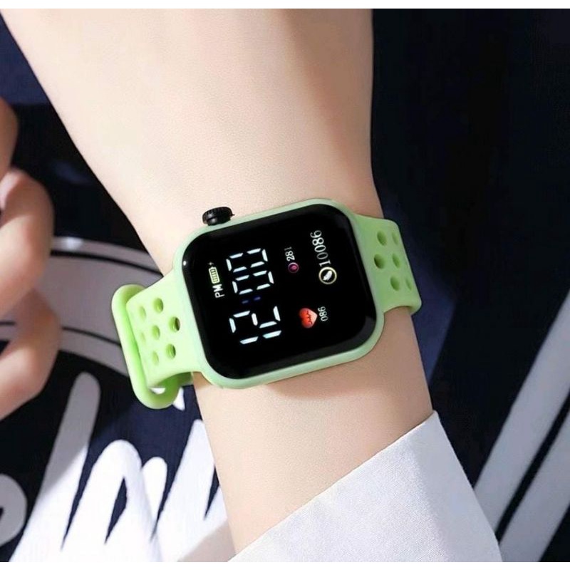 Jam Tangan Led Rubber Fashion Pria Wanita Outfit Kasual Terlaris Water Resistant