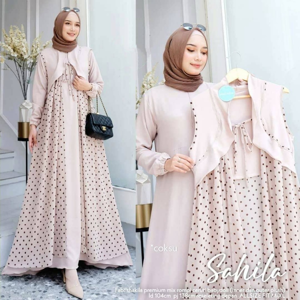 Gamis aouter super jumbo L XL XXL 3L 4L LD up to 140 terbaru busui friendy kekinian sahila