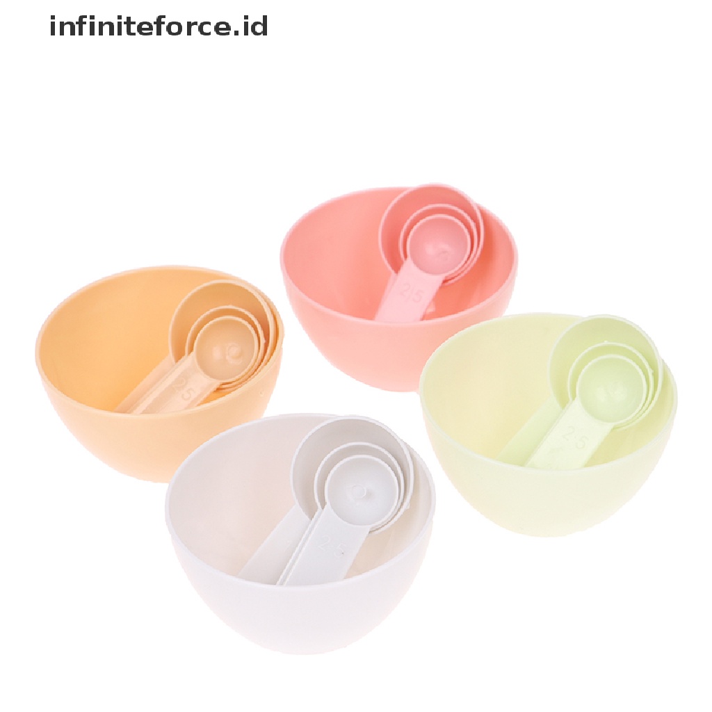 Infiniteforce.id 4pcs / Set Mangkuk + Brush + Sendok + Stik + Brush Untuk Masker Wajah Diy