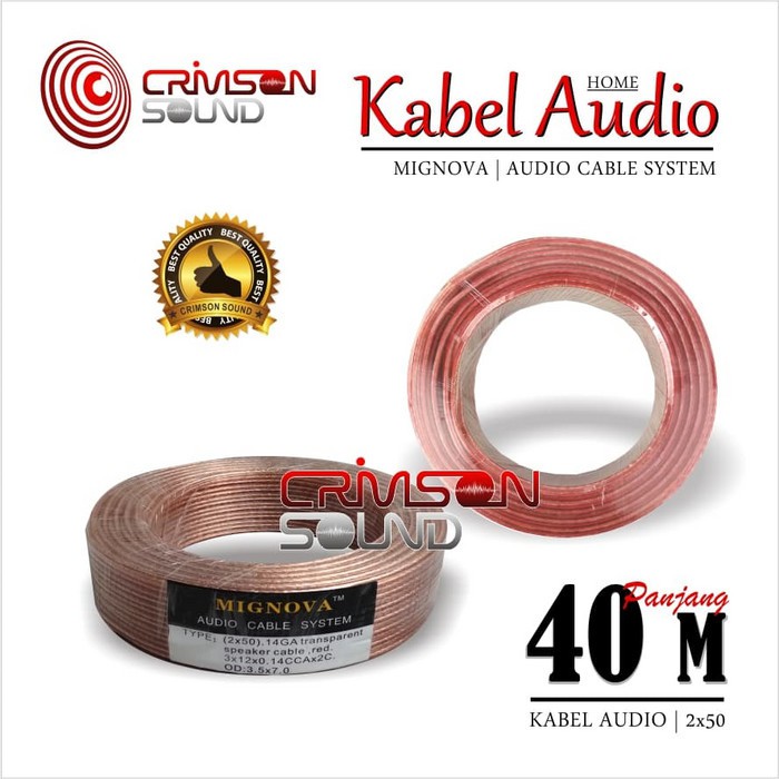 Kabel Audio Mignova 2 x 50 1 roll 40 Meter Kabel Speaker