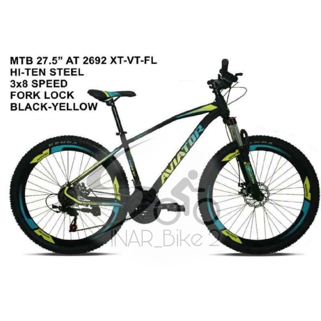 Sepeda Gunung 27,5inch Mtb Aviator 2692 Xt Vt Fl 24Speed