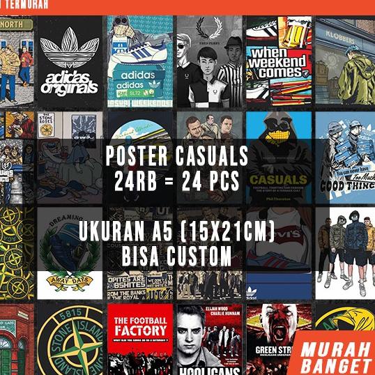 ✦✧✦ Poster Casual | Poster Casual Football | Poster Dinding | Isi 24 Pcs