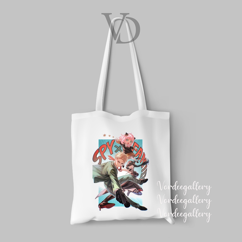 tote bag chibi spy x family / totebag anya anime jepang / animasi japan versi 2