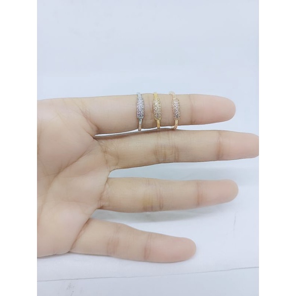 CINCIN TABUNG SIZE TANGGUNG CORR MP / CINCIN PERAK ASLI SILVER 925 LAPIS EMAS/ CINCIN FASHION WANITA TERBARU