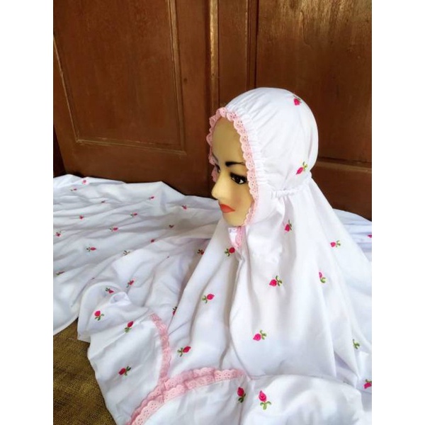 MUKENA TERUSAN SERIBU BUNGA POLINO SUPER SILK GRADE AAA