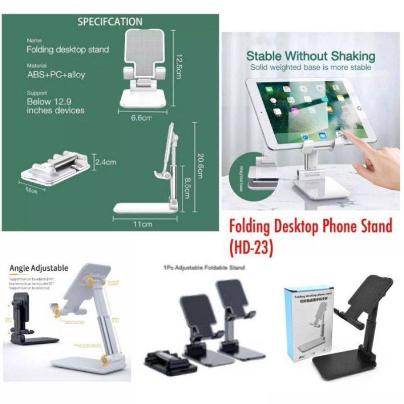 FOLDING DESKTOP PHONE HOLDER STAND HD-23 / PHONE HOLDER / HOLDER HP HD23