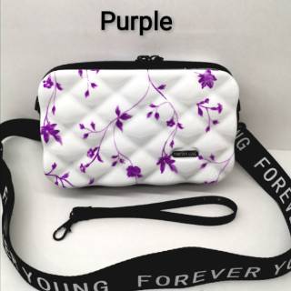  Tas  selempang  koper mini Forever  Young  motif bunga 