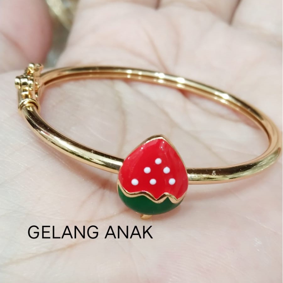 Kenten Acc - Gelang Tangan Perhiasan Anak Warna Emas Xuping / Gelang Anak Motif Stroberi H-6