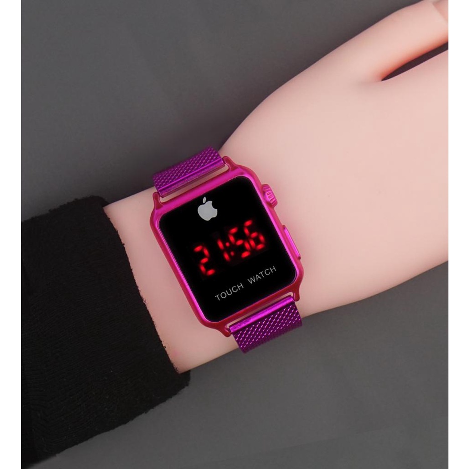 WBS JAM TANGAN PRIA WANITA FREE BATERAI DIGITAL WATCH RUBBER ELEKTORNIK TOUCH MAGNET LED AP022-4