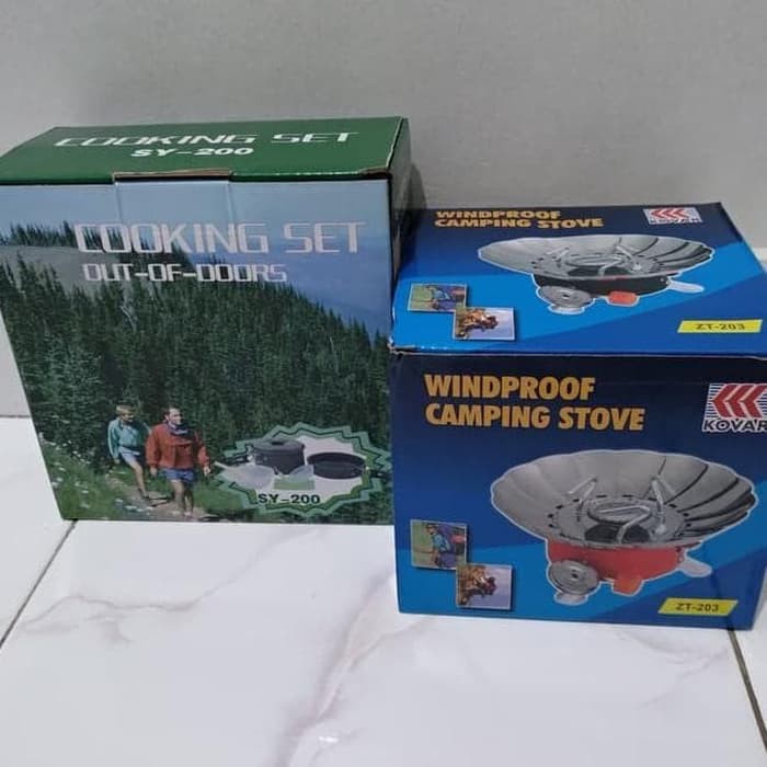 Kompor Portable Windproof &amp; Cooking set 3 Orang  DS-200 DS200 Anti Angin SY200 SY-200