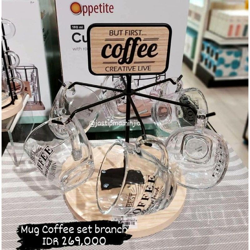 MUG COFFEE SET BRANCH INFORMA/GELAS KOPI SET INDUSTRIAL/CANGKIR KOPI MURAH