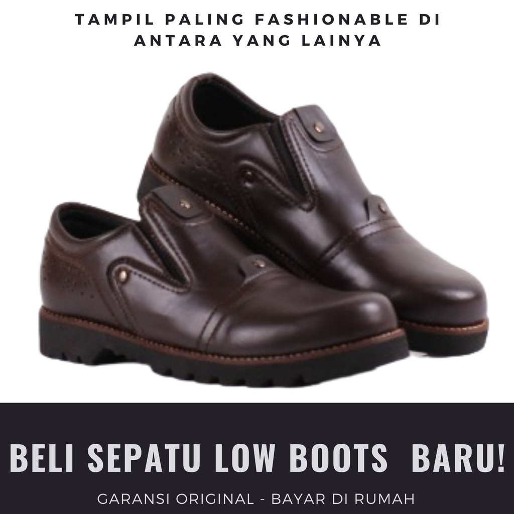 Sepatu Low Boots Model Klasik Pria Branded Distro Premium Plankton Plan Casual Hiking Dan Touring BL
