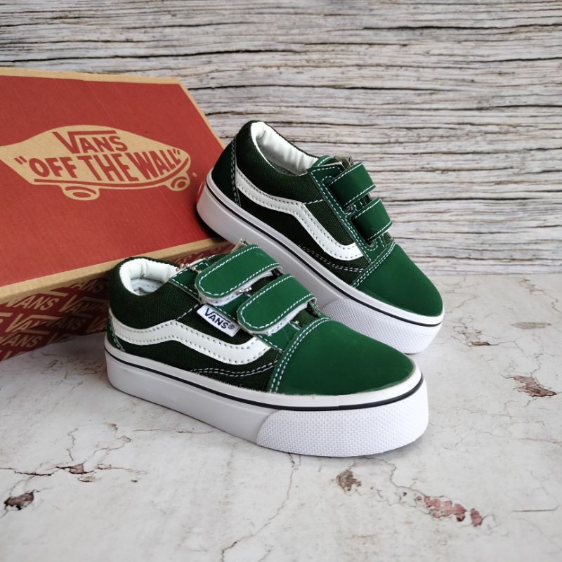 SEPATU ANAK VANS OLDSKOOL GREEN PREMIUM HIGH QUALITY SNEAKERS ANAK LAKI LAKI VANS ANAK GREEN