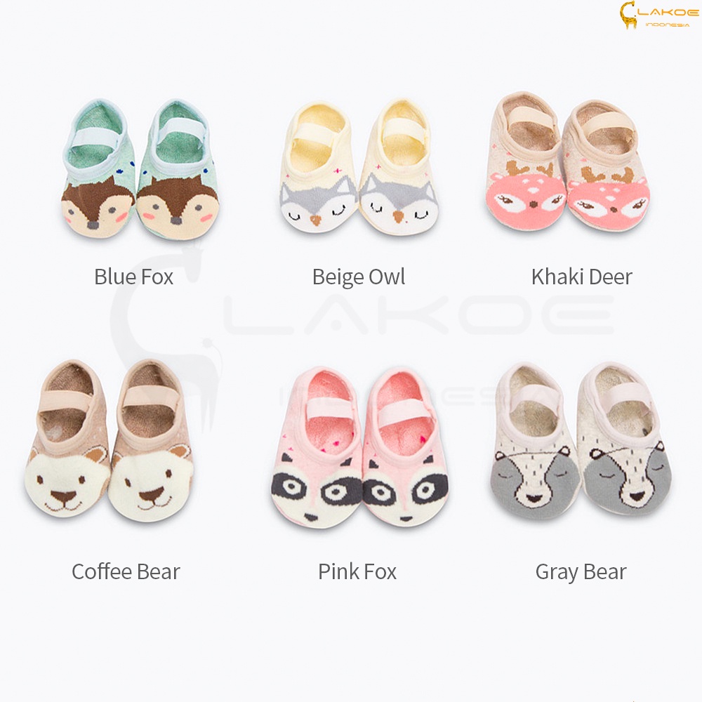 LAKOE kaos kaki anak bayi ankle dengan strap /Sepatu kaus kaki anak bayi bahan katun anti slip