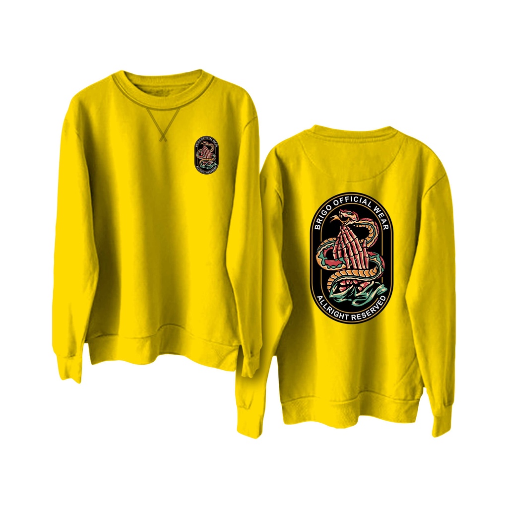 BRIGO Basic Sweatshirt  please snake II Sweater Crewneck BRIGO please snake Sablon DTF Fleece Cotton II SIZE M-XXL (Pria &amp; Wanita) Free stiker&amp;Gantungan Kunci