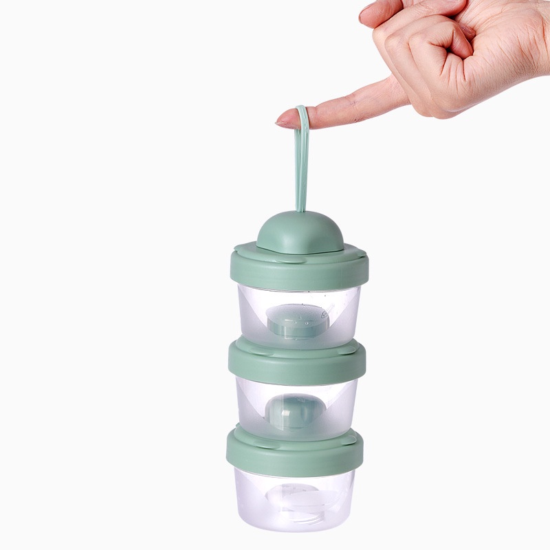 Kotak Dispenser Susu Bubuk Bayi Portabel Model 3 Lapis Ukuran 60ml