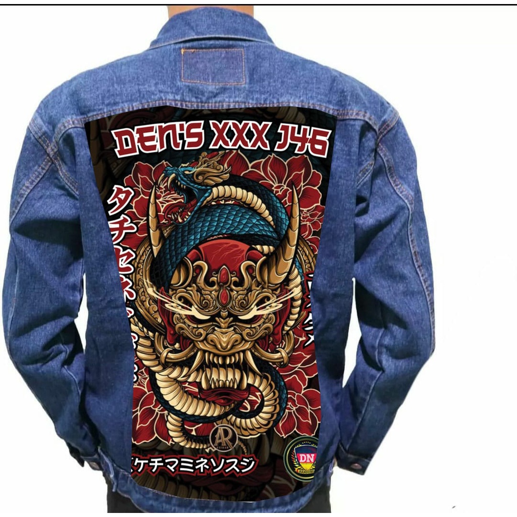 Jaket Jeans Printing  Pria&Wanita Biru Dongker/Biowosh-Jaket Denim Printing  Pria&Wanita Biru Dongke