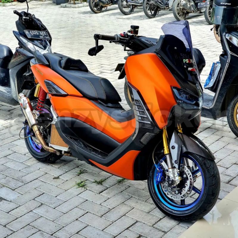 stiker skotlet motor oren chrome matt sticker orange metalik doff