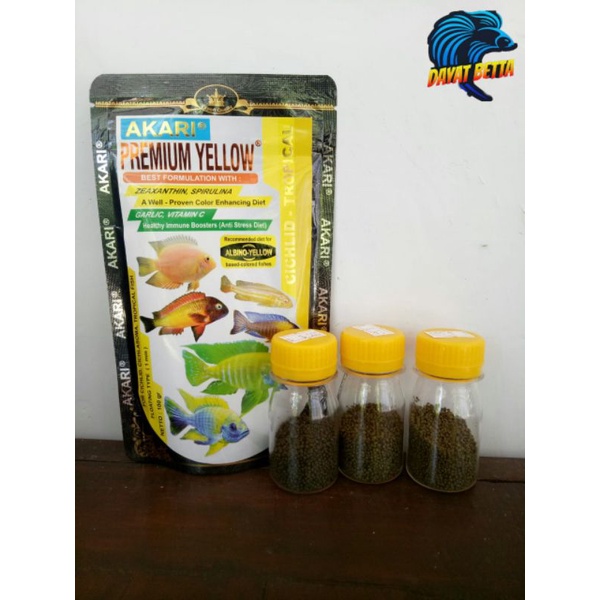 Pelet Ikan. Akari Premium Yellow Cichlid Tropical 10gr